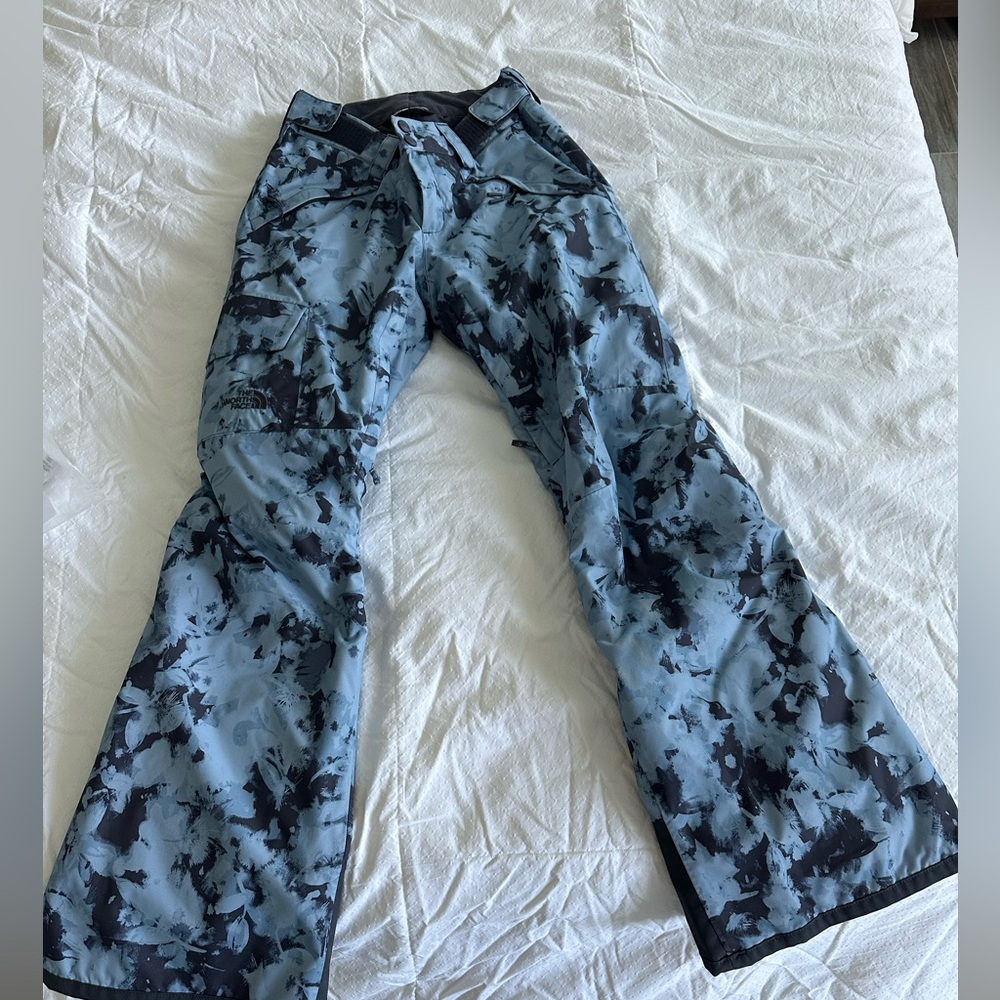 The north face Blue and Black Camouflage ski Pants